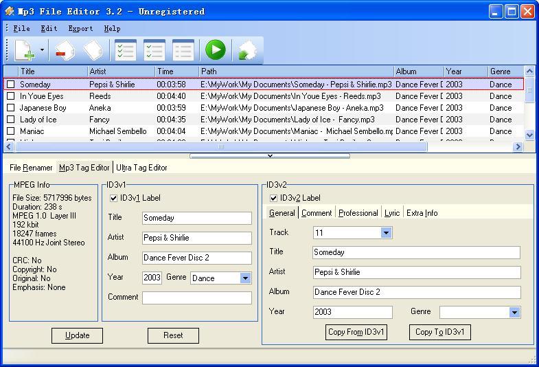 edit mp3 file details